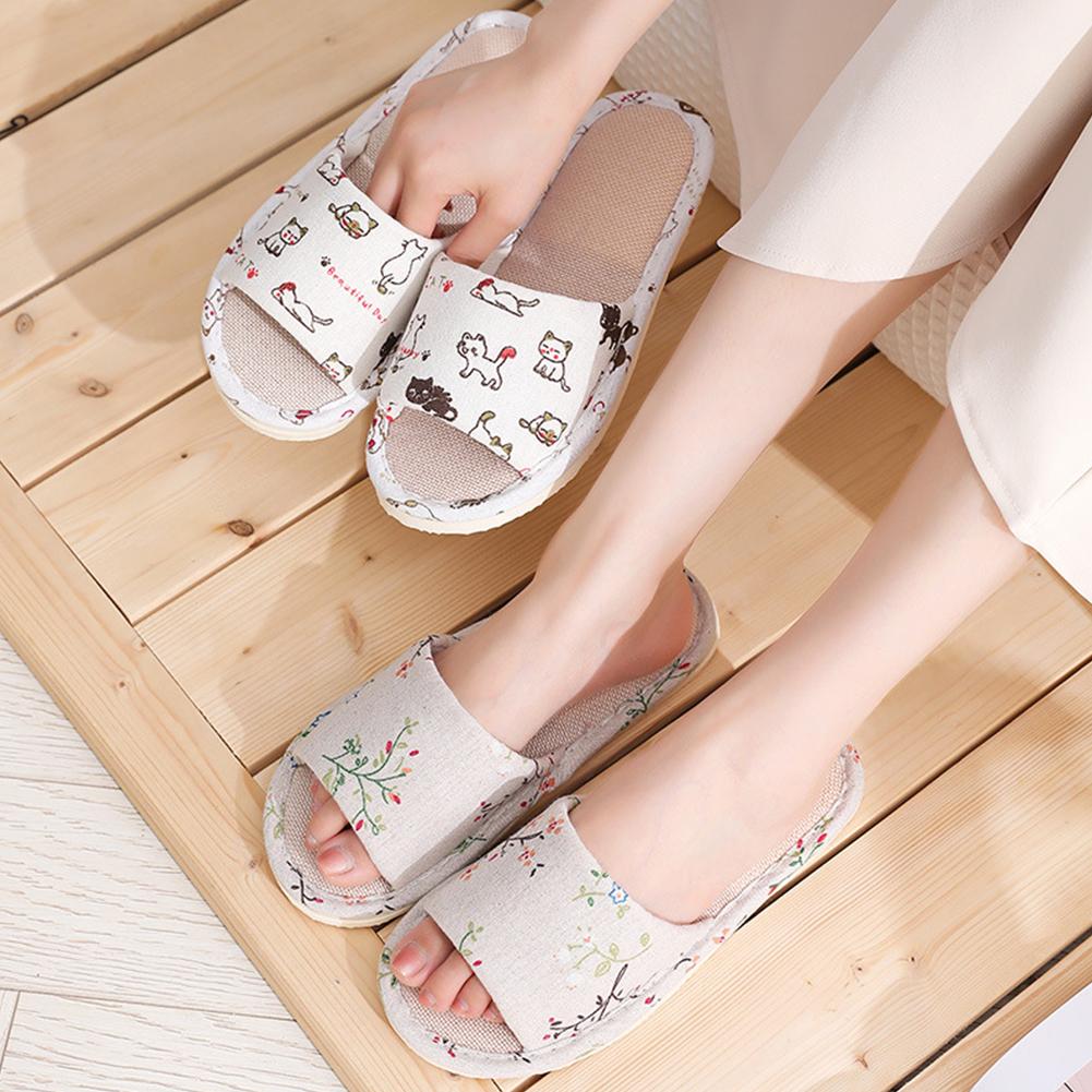 Men Shoes On Sale - Women Flax Slippers Home Slippers Linen