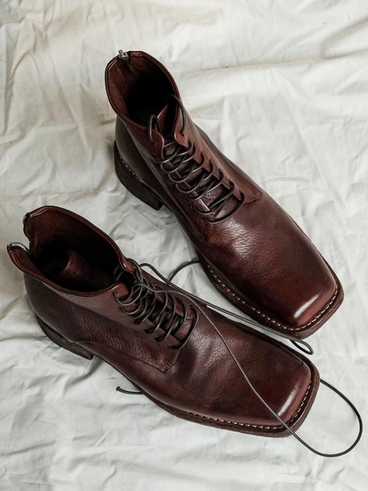Retro Fashion Male Zipper Genu - Men'S Shoes Height Increase recension och pris