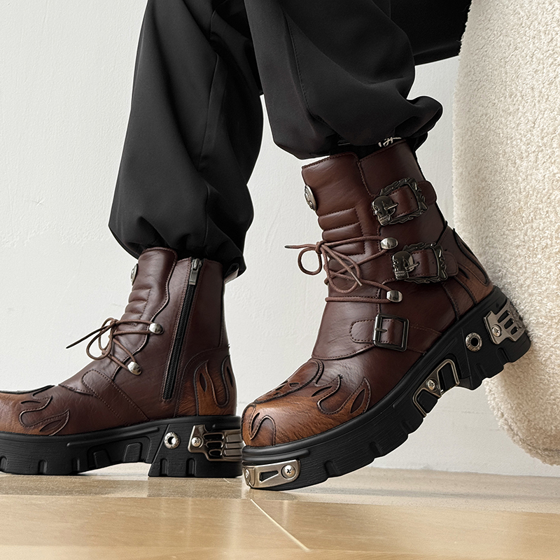 Punk Style Retro Cool Skull Fl - Men'S Shoes Height Increase recension och pris