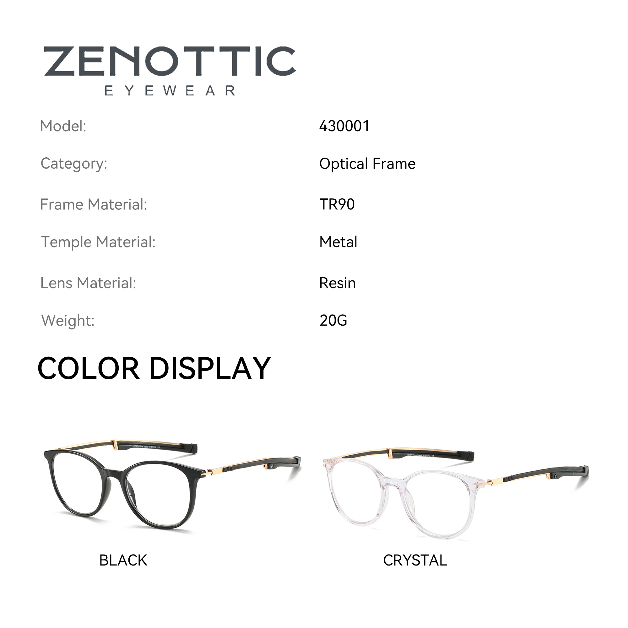 ZENOTTIC Men Round TR90 Prescr - Men Shoes Zegna recension och pris